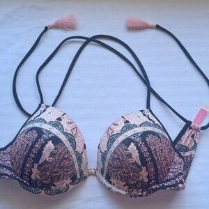 Victoria Secret Paisley Print Bikini Top Size 34C